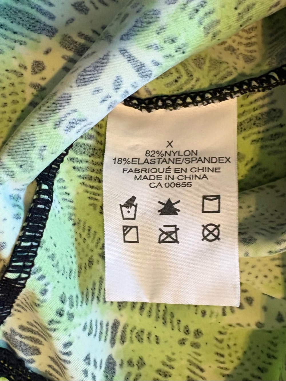 Voglio Green & Black Geometric Floral Tiered Ruffle Tankini Swim Top Size XlArge - Picture 4 of 8